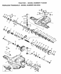 Page H Diagram and Parts List for Y12542E 1999 And Before Husqvarna Lawn Tractor