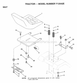 Page I Diagram and Parts List for Y12542E 1999 And Before Husqvarna Lawn Tractor