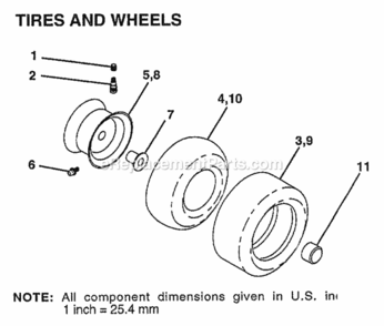 Page J Diagram and Parts List for Y12542G 1999 And Before Husqvarna Lawn Tractor