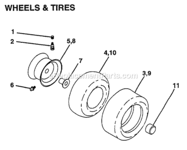 Page K Diagram and Parts List for Y12592RBA 1999 And Before Husqvarna Lawn Tractor