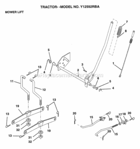 Part Location Diagram of 165829 Husqvarna Link.Lift.Lh.Crd