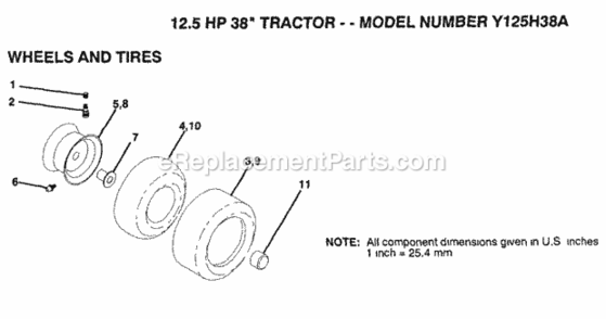 Part Location Diagram of 106108X361 Husqvarna Rim, Rear