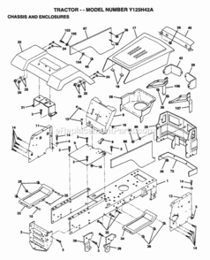 Page A Diagram and Parts List for Y125H42A 1995 Husqvarna Lawn Tractor