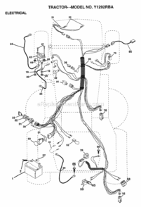 Page E Diagram and Parts List for Y1292RBA 1999 And Before Husqvarna Lawn Tractor
