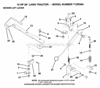 Page J Diagram and Parts List for Y12R38A 1992 Husqvarna Lawn Tractor