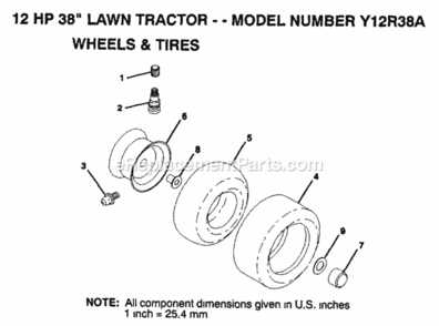 Page P Diagram and Parts List for Y12R38A 1992 Husqvarna Lawn Tractor