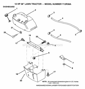 Page B Diagram and Parts List for Y12R38A 1992 Husqvarna Lawn Tractor