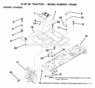 Page K Diagram and Parts List for Y12R38B 1993 Husqvarna Lawn Tractor