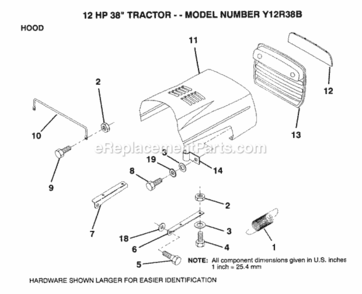 Page N Diagram and Parts List for Y12R38B 1993 Husqvarna Lawn Tractor