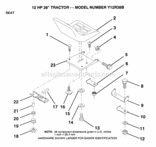 Page R Diagram and Parts List for Y12R38B 1993 Husqvarna Lawn Tractor