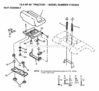 Page S Diagram and Parts List for Y12R38B 1993 Husqvarna Lawn Tractor