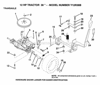 Page W Diagram and Parts List for Y12R38B 1993 Husqvarna Lawn Tractor