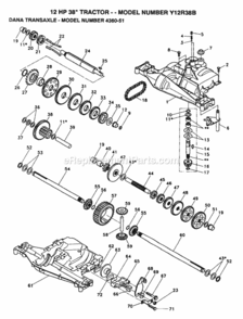 Page X Diagram and Parts List for Y12R38B 1993 Husqvarna Lawn Tractor