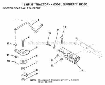 Page C Diagram and Parts List for Y12R38C 1994 Husqvarna Lawn Tractor