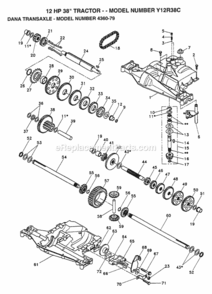 Page D Diagram and Parts List for Y12R38C 1994 Husqvarna Lawn Tractor