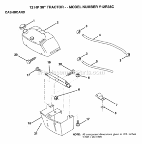 Page E Diagram and Parts List for Y12R38C 1994 Husqvarna Lawn Tractor