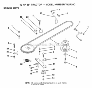 Page I Diagram and Parts List for Y12R38C 1994 Husqvarna Lawn Tractor