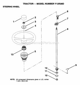 Page N Diagram and Parts List for Y12R38D 1995 Husqvarna Lawn Tractor