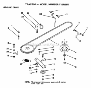 Page H Diagram and Parts List for Y12R38D 1995 Husqvarna Lawn Tractor