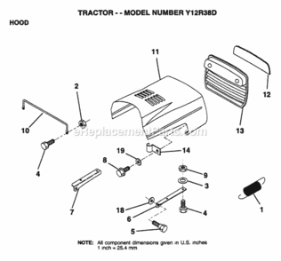 Page I Diagram and Parts List for Y12R38D 1995 Husqvarna Lawn Tractor