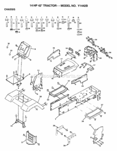 Page A Diagram and Parts List for Y1442B 1993 Husqvarna Lawn Tractor