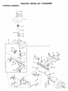 Page J Diagram and Parts List for Y145H92RBB 1999 And Before Husqvarna Lawn Tractor