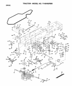 Page D Diagram and Parts List for Y145H92RBB 1999 And Before Husqvarna Lawn Tractor
