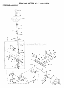 Page J Diagram and Parts List for Y155H107RBA 1999 And Before Husqvarna Lawn Tractor