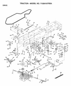 Page D Diagram and Parts List for Y155H107RBA 1999 And Before Husqvarna Lawn Tractor