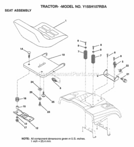 Page I Diagram and Parts List for Y155H107RBA 1999 And Before Husqvarna Lawn Tractor