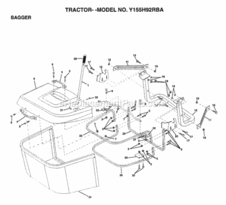 Page A Diagram and Parts List for Y155H92RBA 1999 And Before Husqvarna Lawn Tractor
