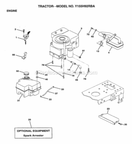 Page F Diagram and Parts List for Y155H92RBA 1999 And Before Husqvarna Lawn Tractor