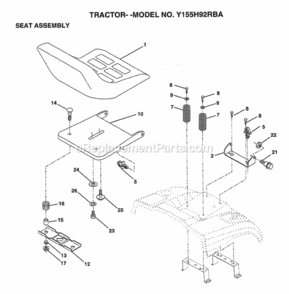 Page I Diagram and Parts List for Y155H92RBA 1999 And Before Husqvarna Lawn Tractor