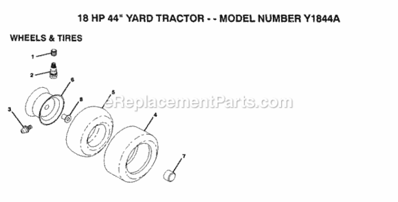 Page I Diagram and Parts List for Y1844A 1992 Husqvarna Lawn Tractor