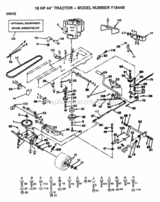 Page C Diagram and Parts List for Y1844B 1992 Husqvarna Lawn Tractor
