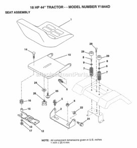 Page F Diagram and Parts List for Y1844D 1994 Husqvarna Lawn Tractor