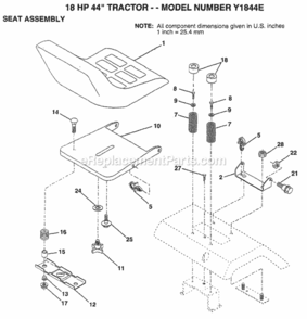 Page G Diagram and Parts List for Y1844E 1994 Husqvarna Lawn Tractor