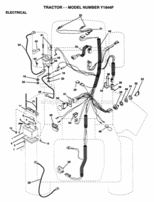 Page D Diagram and Parts List for Y1844F 1995 Husqvarna Lawn Tractor