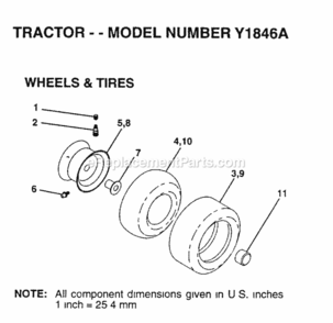 Page K Diagram and Parts List for Y1846A 1996 Husqvarna Lawn Tractor