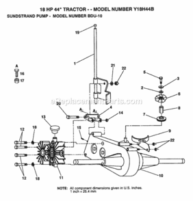Page K Diagram and Parts List for Y18H44B 1992 Husqvarna Lawn Tractor