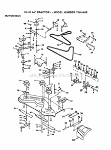 Page I Diagram and Parts List for Y18H44B 1992 Husqvarna Lawn Tractor