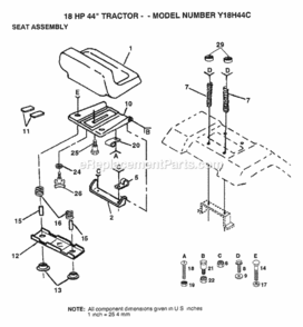 Page H Diagram and Parts List for Y18H44C 1993 Husqvarna Lawn Tractor