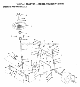 Page I Diagram and Parts List for Y18H44C 1993 Husqvarna Lawn Tractor