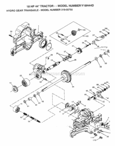 Page K Diagram and Parts List for Y18H44D 1994 Husqvarna Lawn Tractor