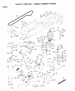 Page B Diagram and Parts List for Y18H44D 1994 Husqvarna Lawn Tractor