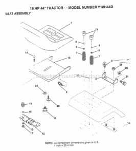 Page F Diagram and Parts List for Y18H44D 1994 Husqvarna Lawn Tractor