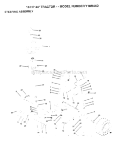 Page G Diagram and Parts List for Y18H44D 1994 Husqvarna Lawn Tractor