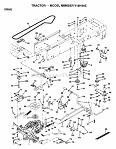 Page C Diagram and Parts List for Y18H44E 1995 Husqvarna Lawn Tractor