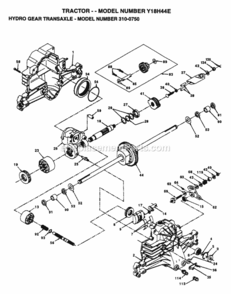 Page F Diagram and Parts List for Y18H44E 1995 Husqvarna Lawn Tractor
