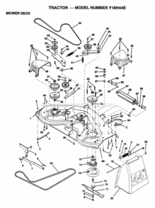 Page G Diagram and Parts List for Y18H44E 1995 Husqvarna Lawn Tractor